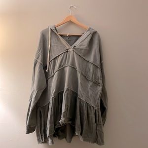 Free People - Sail away tunic ruffle tiered hoodie